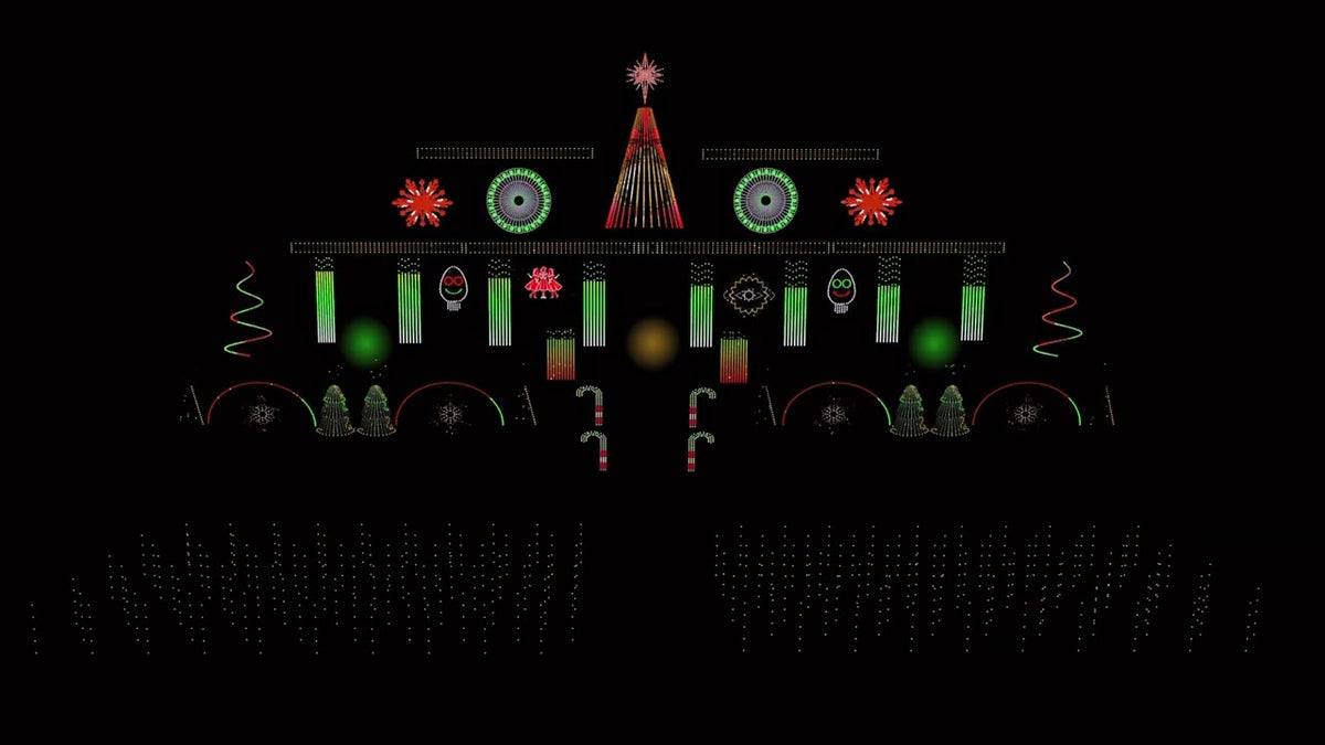 Jingle Bells xLights sequence running on the Sequence Forge display
