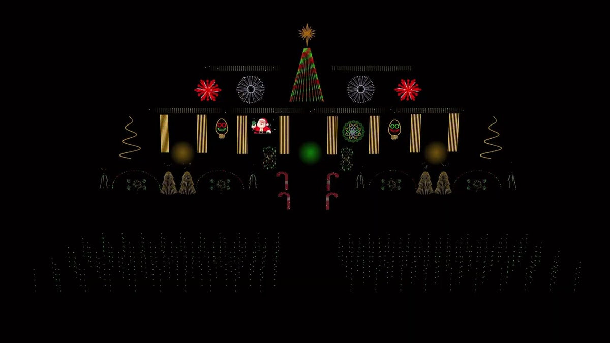 Jingle, Jingle, Jingle xLights sequence running on the Sequence Forge display