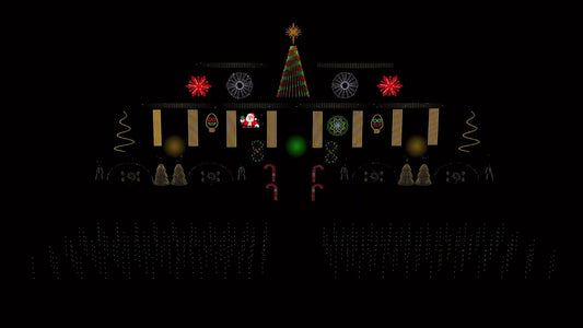 Jingle, Jingle, Jingle xLights sequence running on the Sequence Forge display