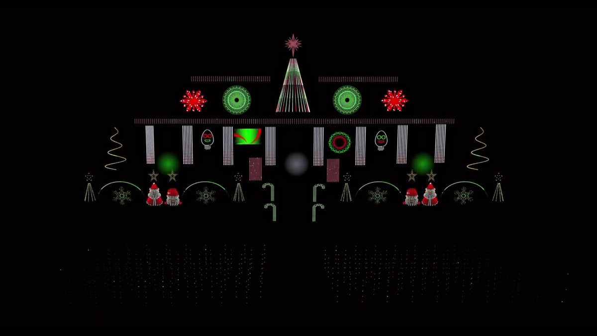 Must Be Santa xLights sequence running on the Sequence Forge display
