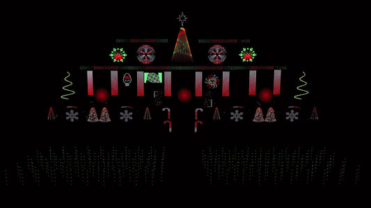 Santa Tell Me xLights sequence running on the Sequence Forge display