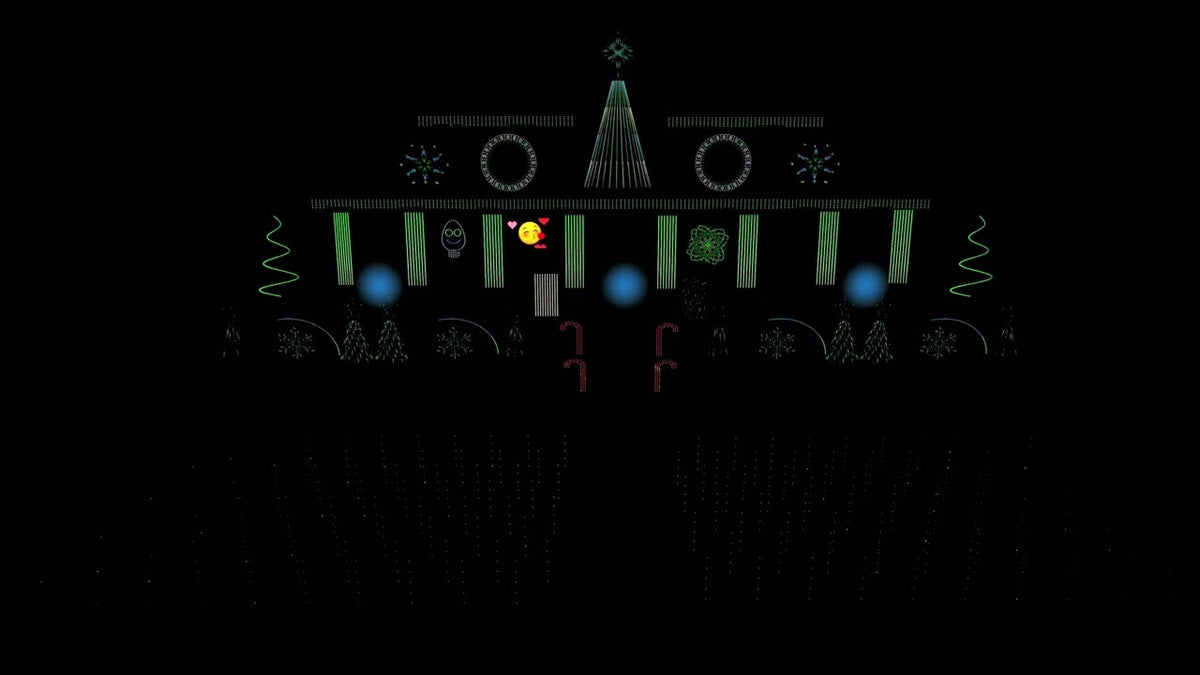 Text Me Merry Christmas xLights sequence running on the Sequence Forge display