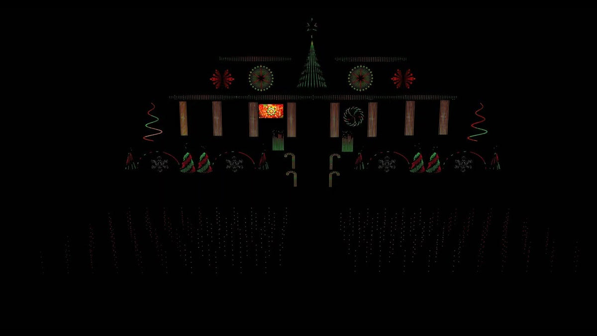 Mis Deseos / Feliz Navidad xLights sequence running on the Sequence Forge display