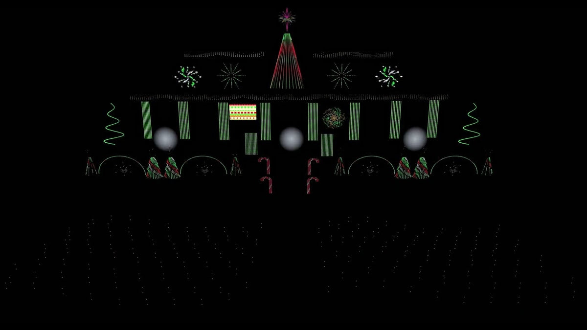 The Christmas Sweater xLights sequence running on the Sequence Forge display
