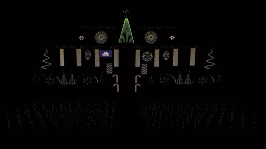Silver and Gold xLights sequence running on the Sequence Forge display